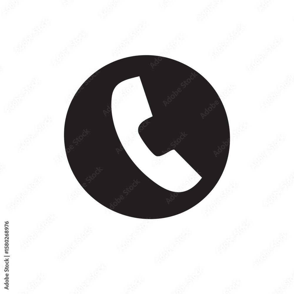 Call Dial black and white silhouette icon Call Dial black and white silhouette icon