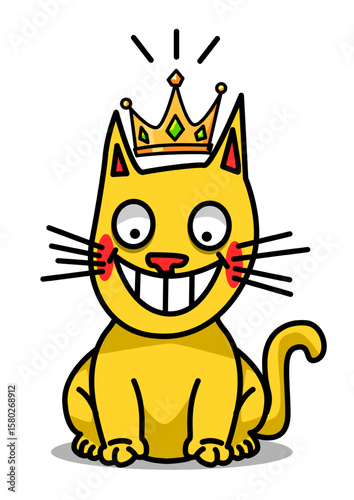 Illustration of a cat with a crown
