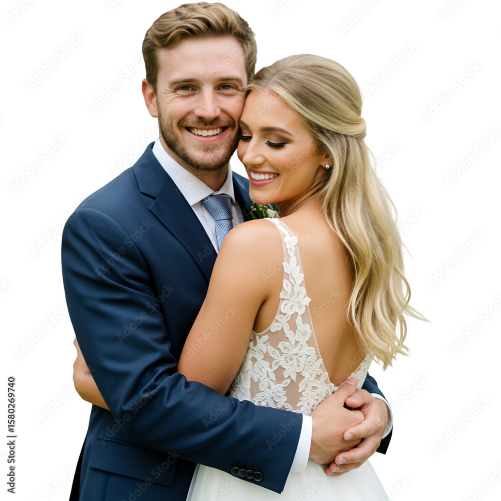 Romantic Wedding Photo with Loving Couple Transparent Background Romantic Wedding Photo with Loving Couple Transparent Background