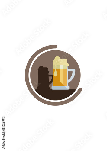 Vignette with a glass of foamy beer