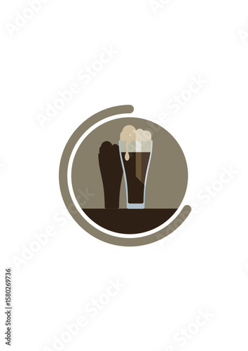 Glass of dark beer