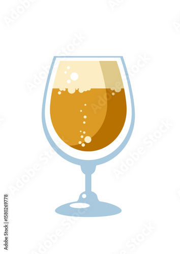 Glass of cold foamy beer