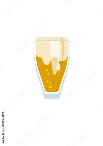 Glass of cold foamy beer