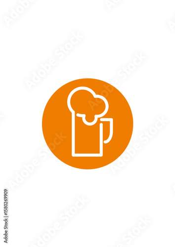 pictogram showing a glass of beer with foam on it