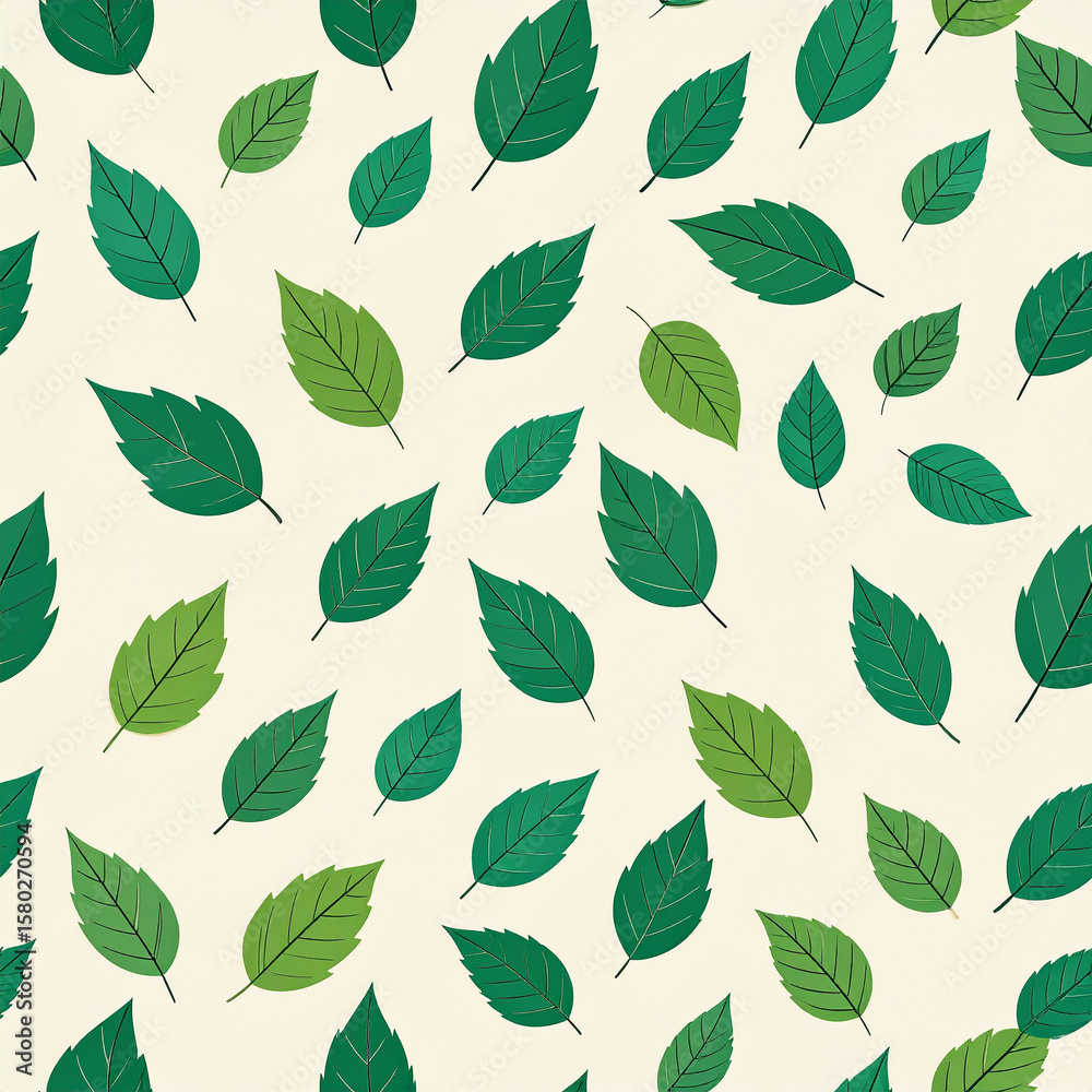Green Leafy Serenity: A pattern of emerald green leaves is delicately scattered on a serene background. Showcasing nature's artistic finesse and delicate pattern. Green Leafy Serenity: A pattern of emerald green leaves is delicately scattered on a serene background. Showcasing nature's artistic finesse and delicate pattern.