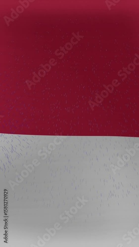 Animation of waving flag of indonesia, copy space