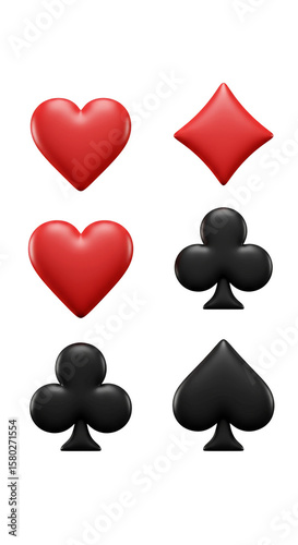 Playing Card Suits Hearts Diamonds Clubs Spades Illustration Transparent
