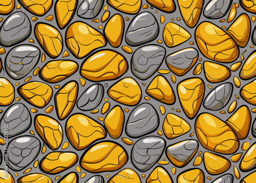 Cartoon Stone Pattern on Transparent Background