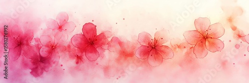 Soft Plum Blossom Watercolor Backdrop with Gentle Floral Depictions and Serene Pastel Shades.