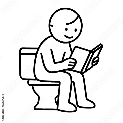 Cartoon person reading toilet vector