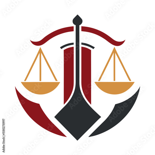 Wallpaper Mural  Minimalist law firm logo icon vector illustration. Torontodigital.ca