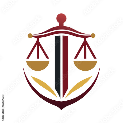  Minimalist law firm logo icon vector illustration.