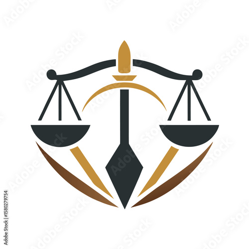Wallpaper Mural  Minimalist law firm logo icon vector illustration. Torontodigital.ca