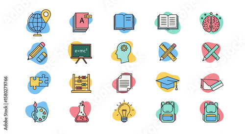 Educational and Academic Outline Icons