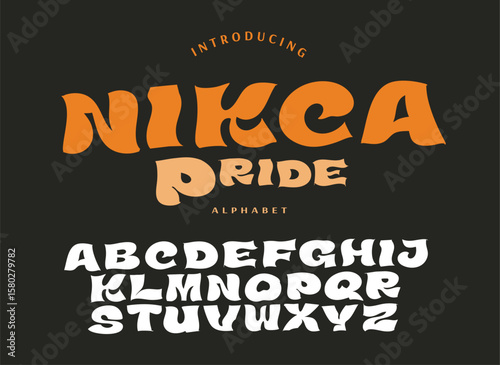 70s retro groovy alphabet letters font and number. Typography decorative fonts vintage concept. Inspirational slogan print with hippie symbols for graphic tee t shirt logo. vector illustration