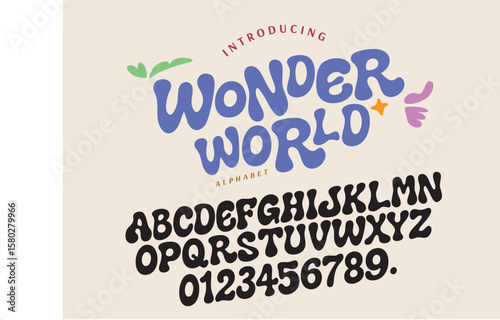 70s retro groovy alphabet letters font and number. Typography decorative fonts vintage concept. Inspirational slogan print with hippie symbols for graphic tee t shirt logo. vector illustration