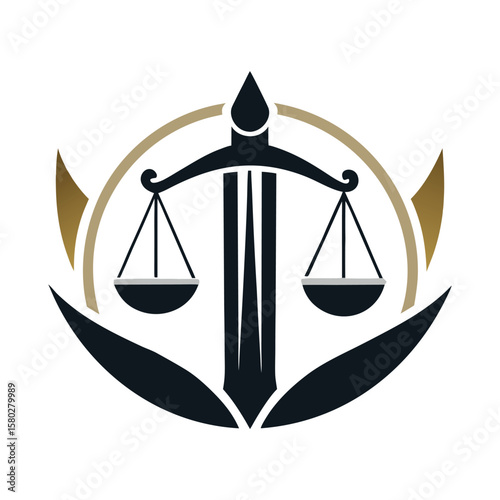  Minimalist law firm logo icon vector illustration.
