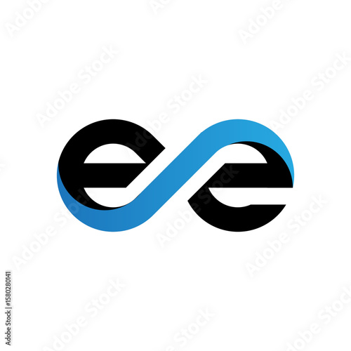  A modern, stylized logo featuring a continuous loop resembling an infinity symbol, combining black and a gradient blue. It also looks like connected lowercase 'e' letters