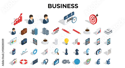 Isometric Business and Finance Icons