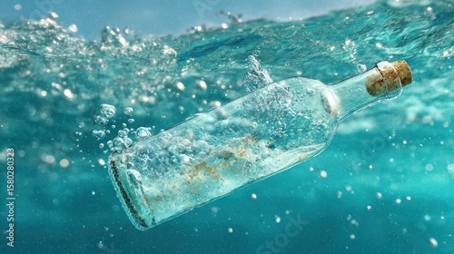 Message in a bottle submerged