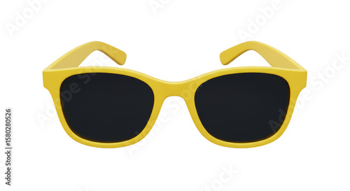 Isolated Yellow Sunglasses Fashion Accessory for Summer Protection