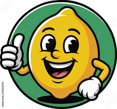 A cheerful cartoon lemon character with a thumbs up gesture. transparent vector png