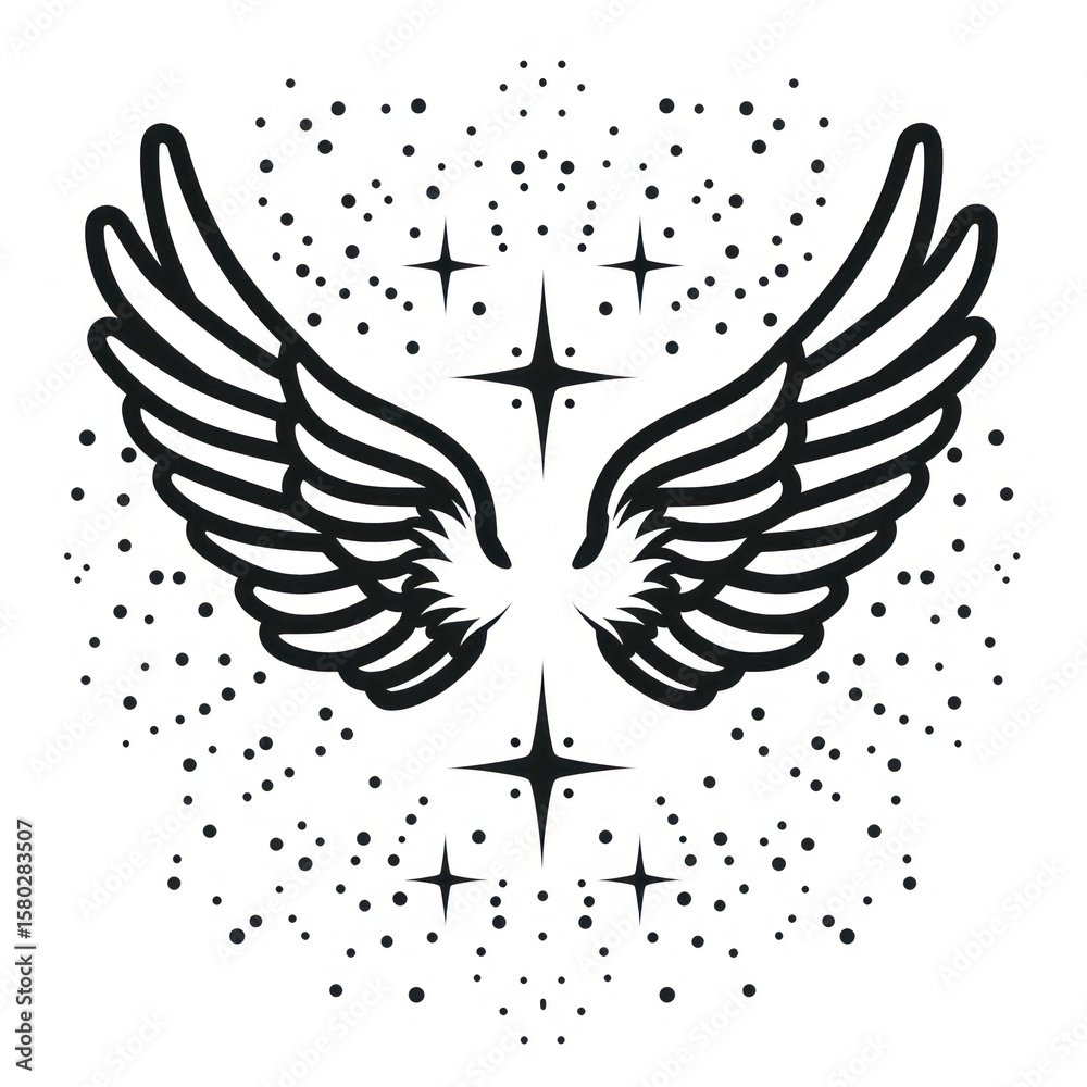 Fototapeta premium Abstract angel wings illustration