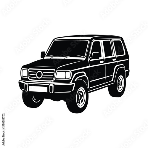Black off road vehicle silhouette transport