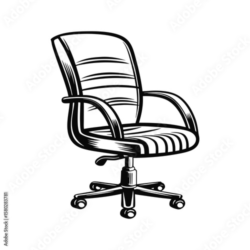 Black office chair with wheels and armrests desk chair rolling chair
