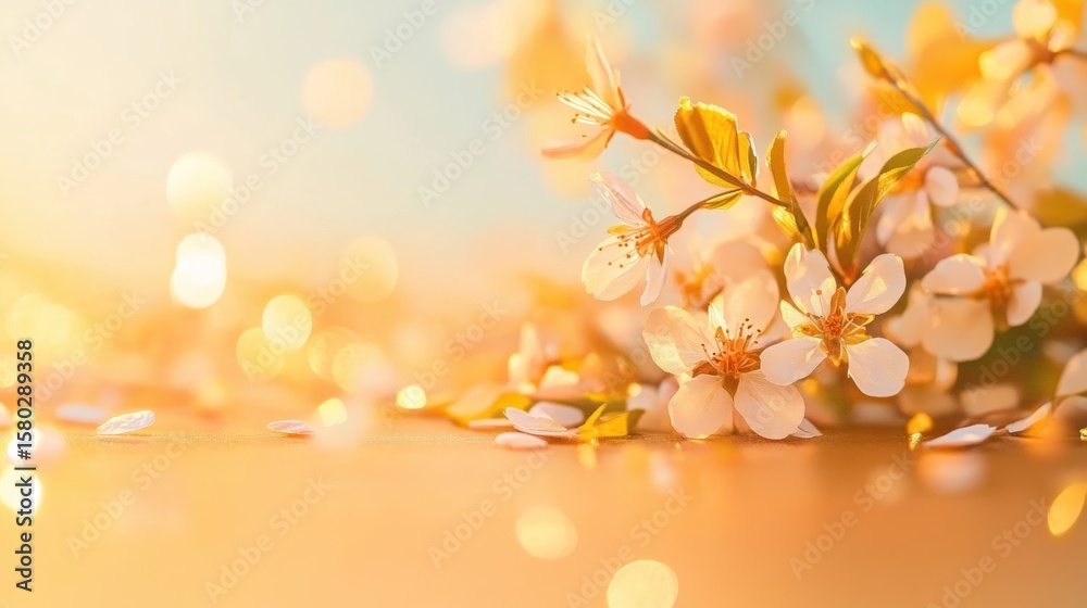 Beautiful cherry blossom with soft bokeh background in springtime sunshine Beautiful cherry blossom with soft bokeh background in springtime sunshine