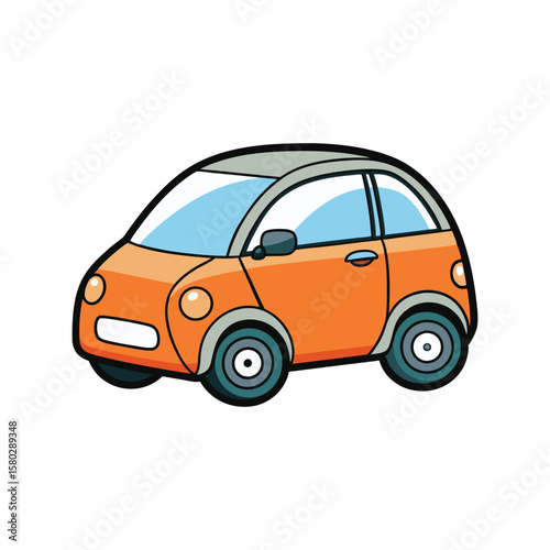 Orange compact car vector illustration vehicle automobile