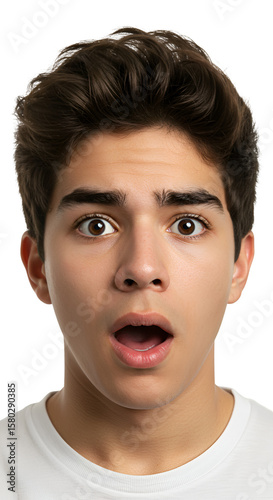 Portrait of Young Man With Shocked Expression With Transparent Background