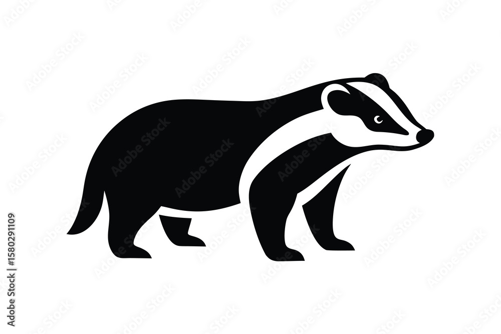 Fototapeta premium badger standing vector icon