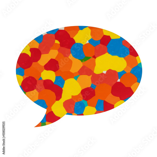 Vibrant Multicolored Texture Speech Bubble Dialog Illustration PNG