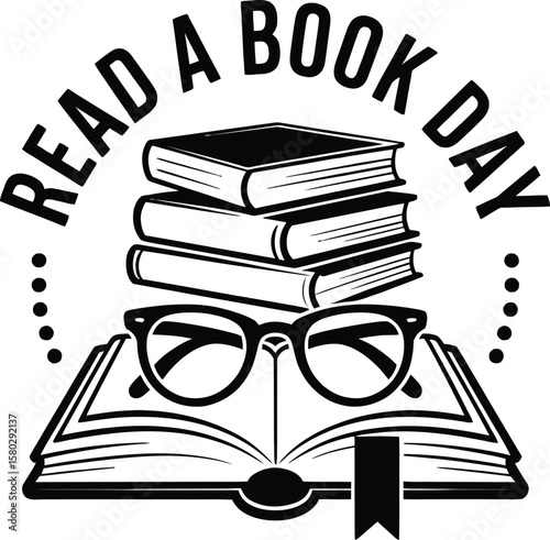 read a book, reading, vector illustration, 