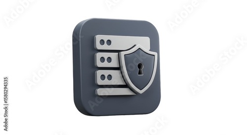 Server Security Shield Protect Data Network Cloud Computing 3D