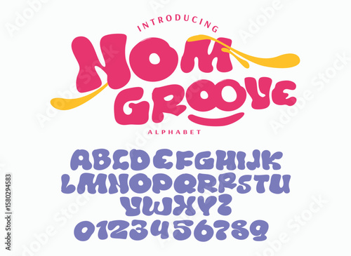 70s retro groovy alphabet letters font and number. Typography decorative fonts vintage concept. Inspirational slogan print with hippie symbols for graphic tee t shirt logo. vector illustration