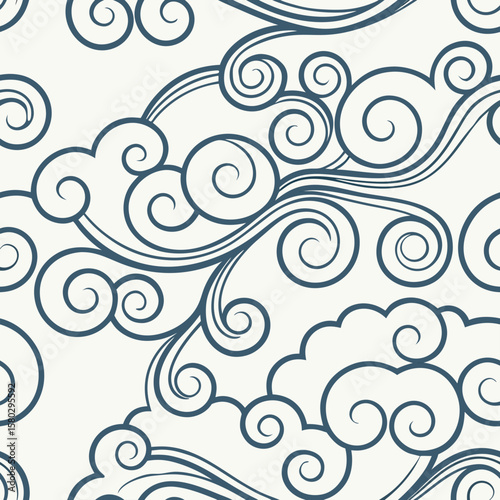 clouds vector seamless pattern