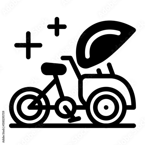 This Becak icon is suitable for Indonesian culture, etc.