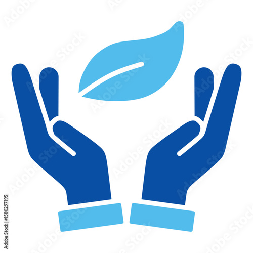 Save Forest Icons In Blue Style, Vector Illustration