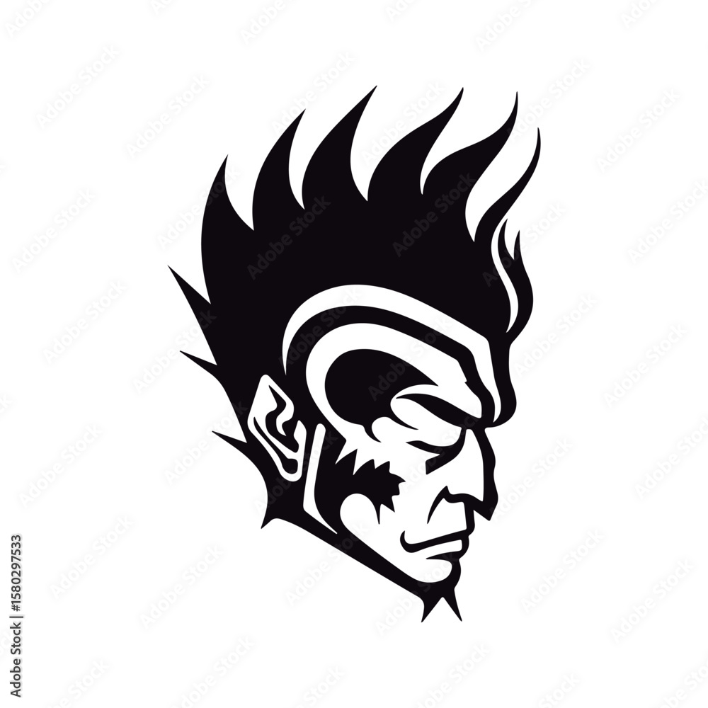 Fototapeta premium Coloring book for kids Chimera head vector Black vector illustration.