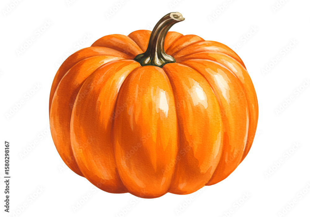 Obraz premium Isolated Pumpkin Illustration Orange Vegetable Still Life Against Transparent Background