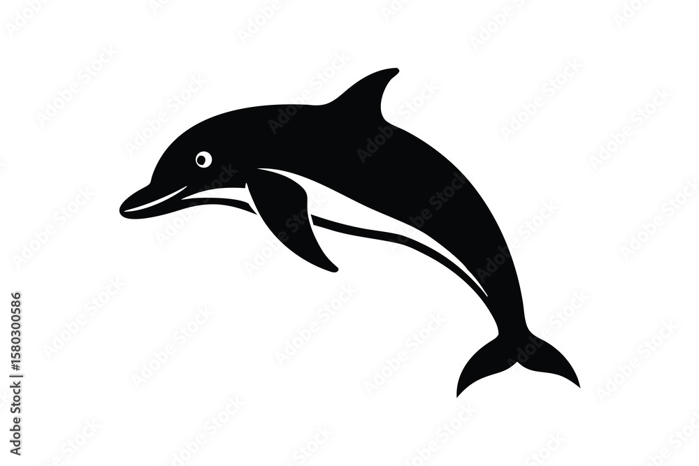 Fototapeta premium dolphin jumping vector icon