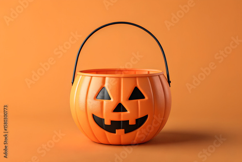 Plastic Jack-o'-Lantern Pumpkin Bucket for Halloween Candy Trick or Treat