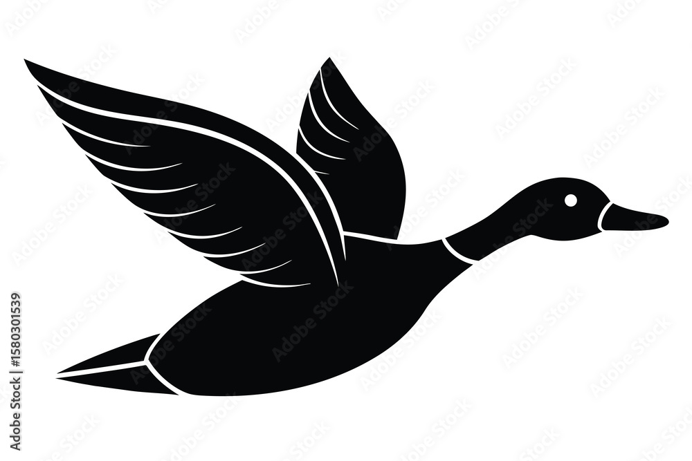 Obraz premium duck flying vector icon
