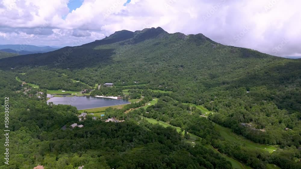 aerial push in to grandfather mountain over the grandfather mountain golf and country club aerial push in to grandfather mountain over the grandfather mountain golf and country club