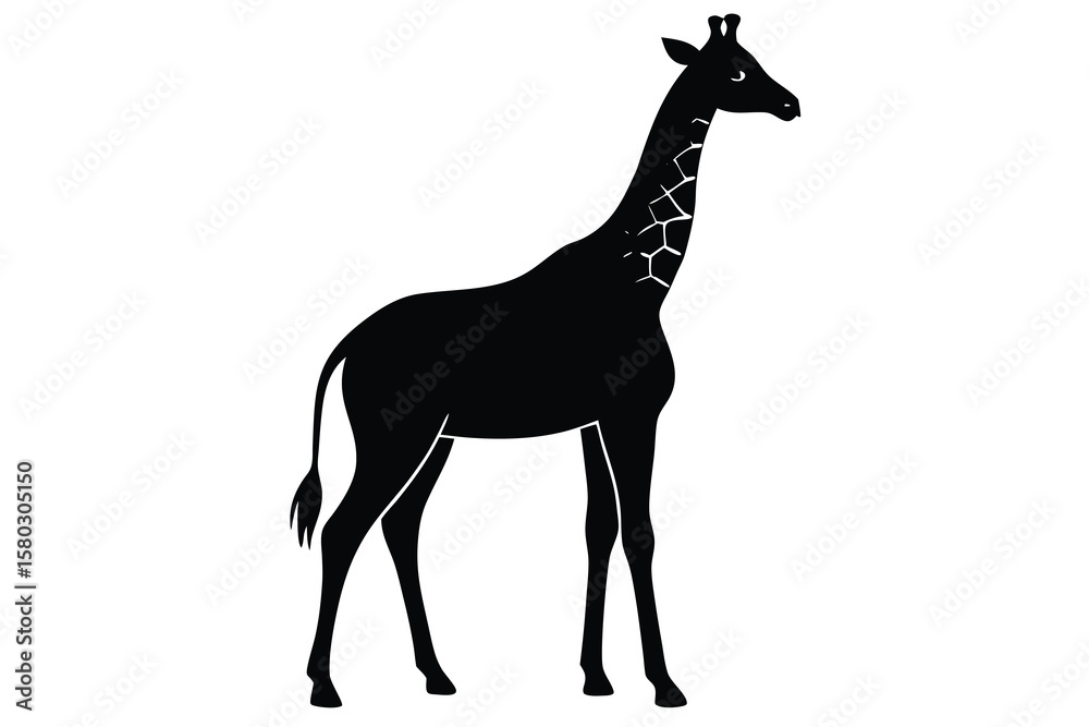 Fototapeta premium giraffe silhouette vector icon