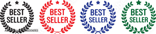 Vector art of collection of best seller and quality badges