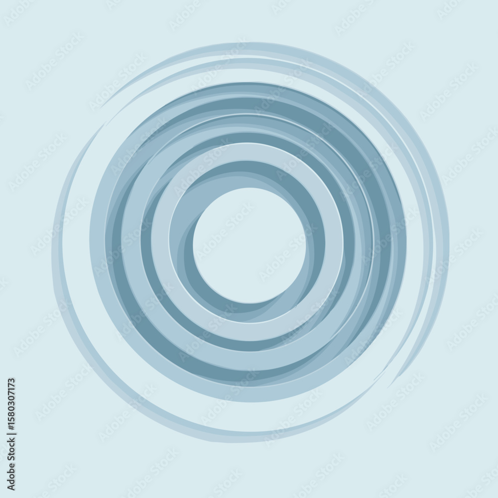 Fototapeta premium Concentric circles in shades of blue, conceptual image for backgrounds