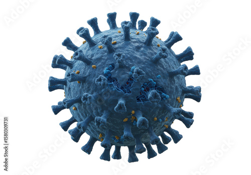 Fotografie Isolated Detailed Coronavirus Cell Structure